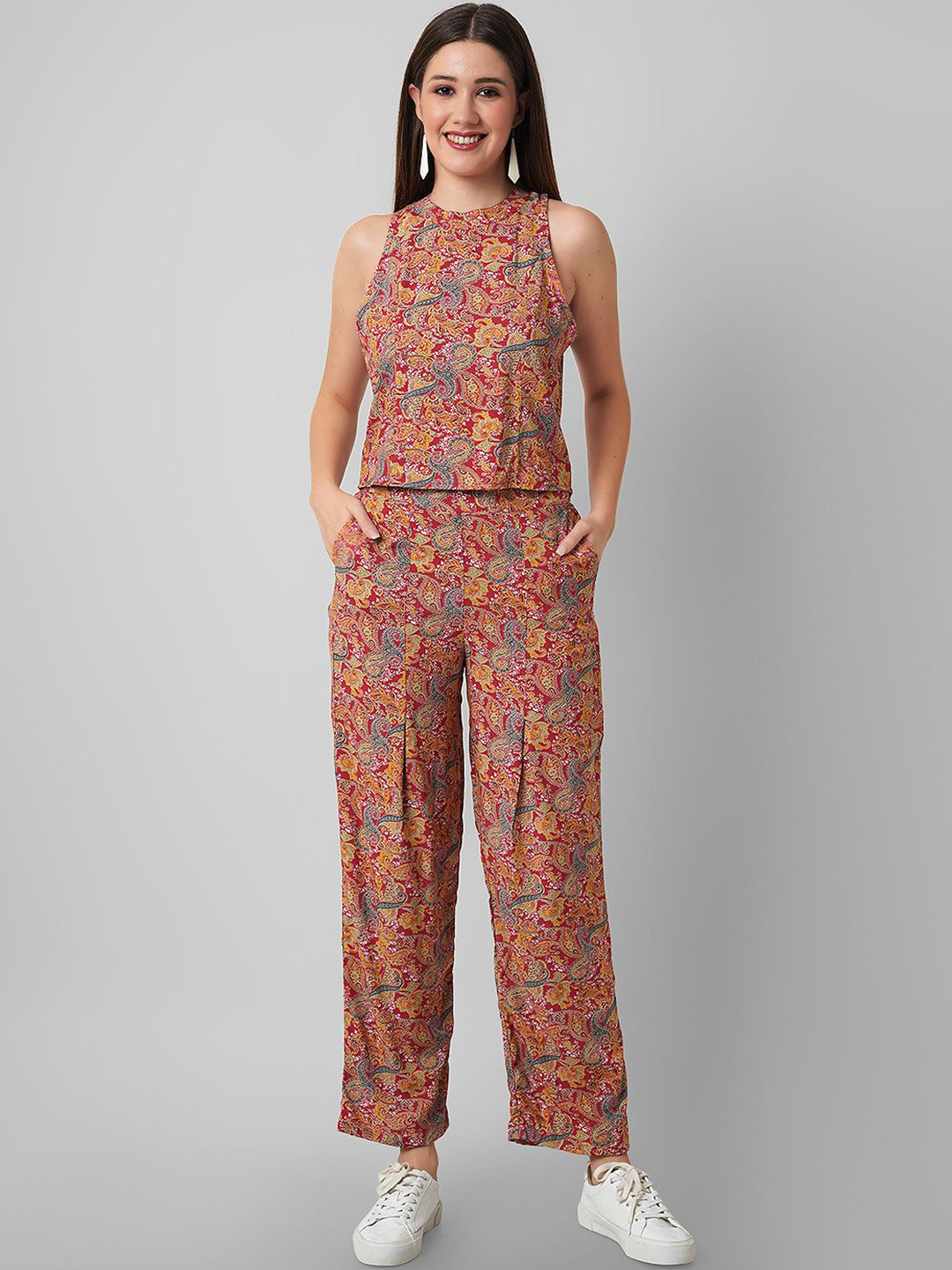 Haute and Humble Printed Top With Trousers