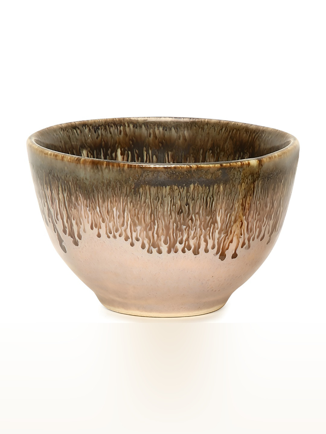 AMALAFIEE CERAMICS Pink 2 Pieces Printed Ceramic Microwave Safe Matte Serving Bowls 250ml