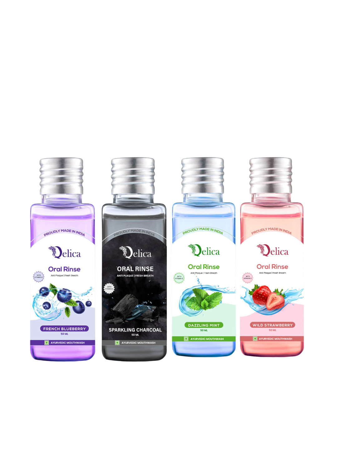 Qelica Set Of 4 Oral Rinse Vitamin E Mouthwash