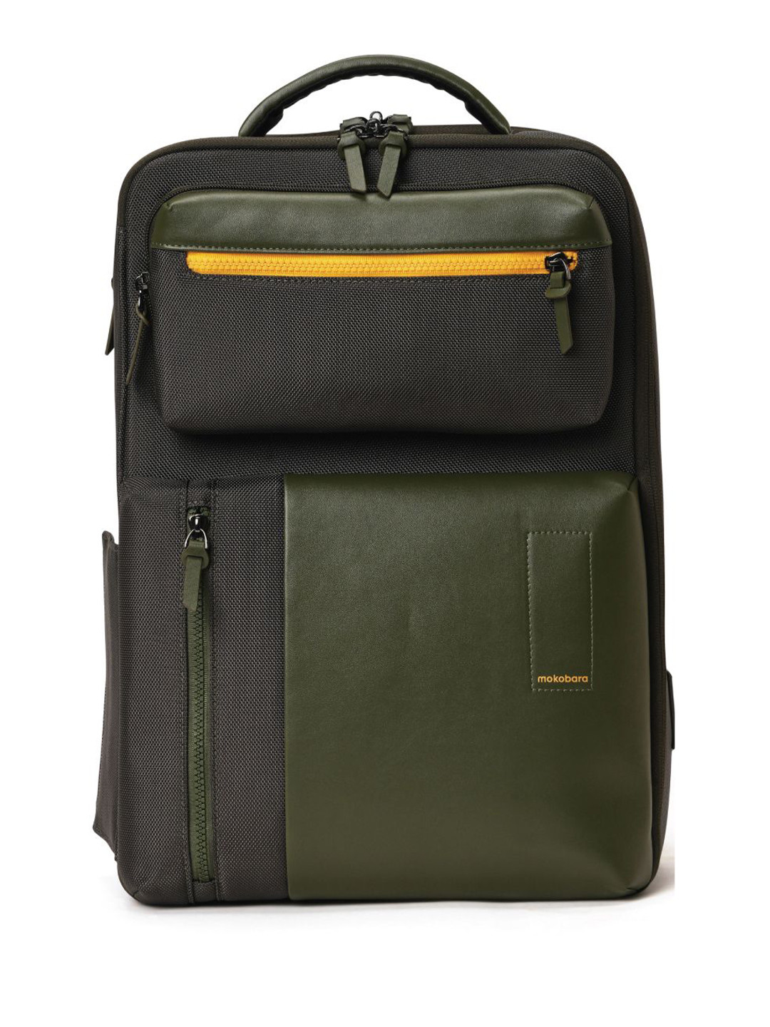 MOKOBARA Unisex Olive Nylon Formal Backpack with USB Charging Port