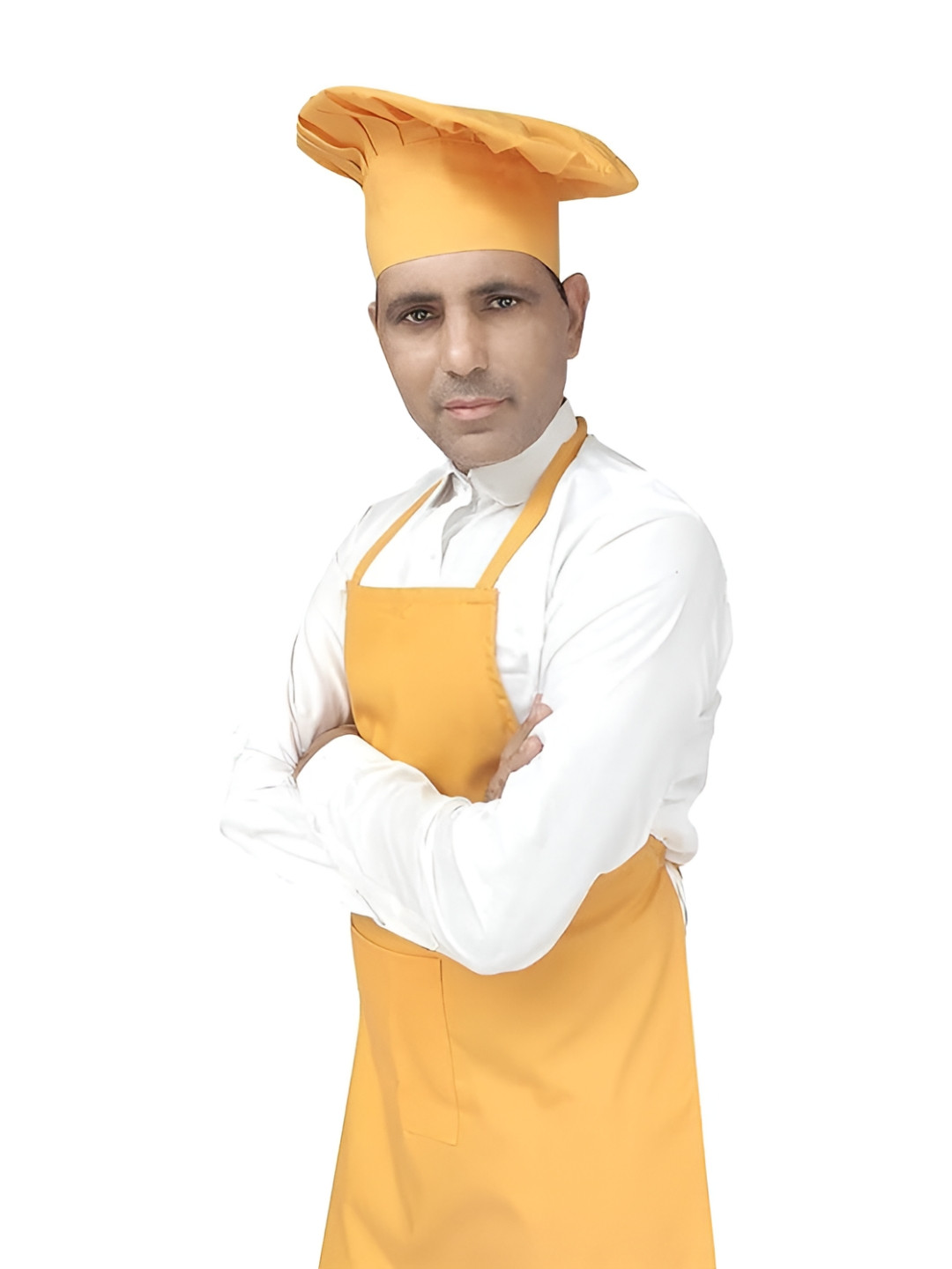 SWITCHON Unisex Mustard Yellow 2 Pieces Aprons With Hat