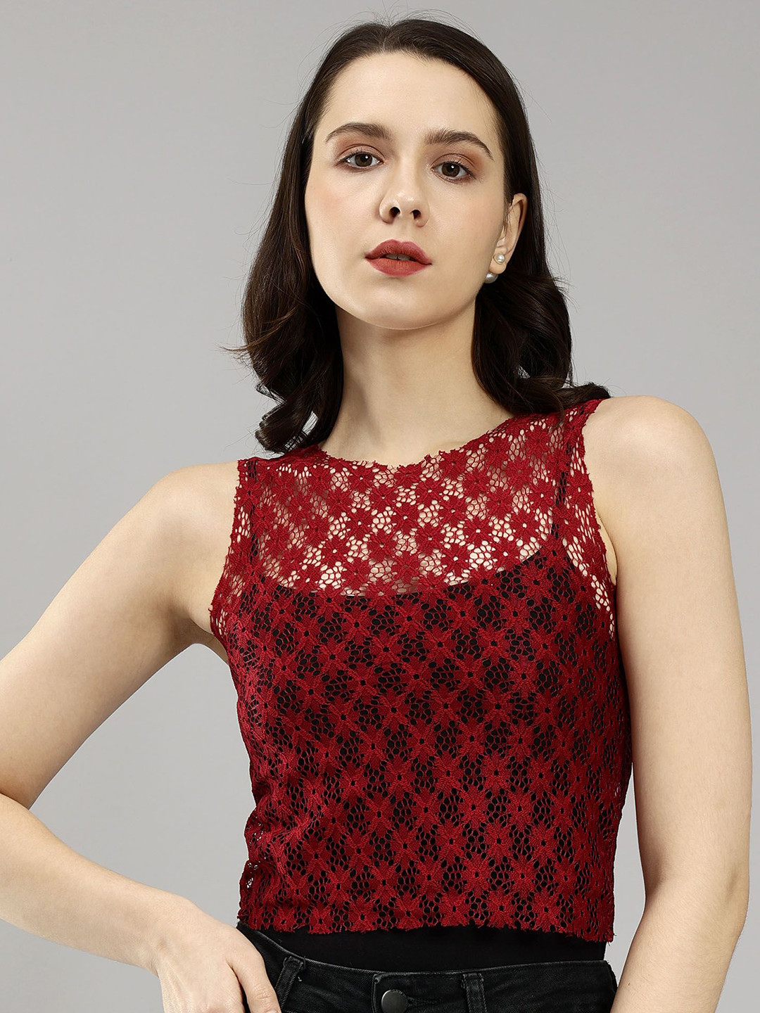 SAFFE Women Self Design Round Neck Top