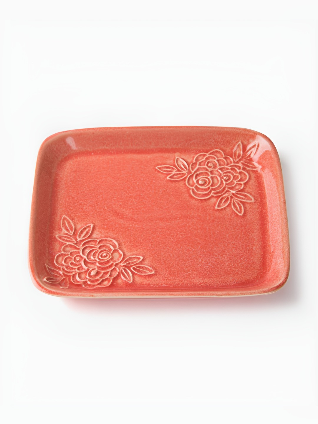 Fabindia Coral Floral Printed Ceramic Dishwasher and Microwave Safe Plates