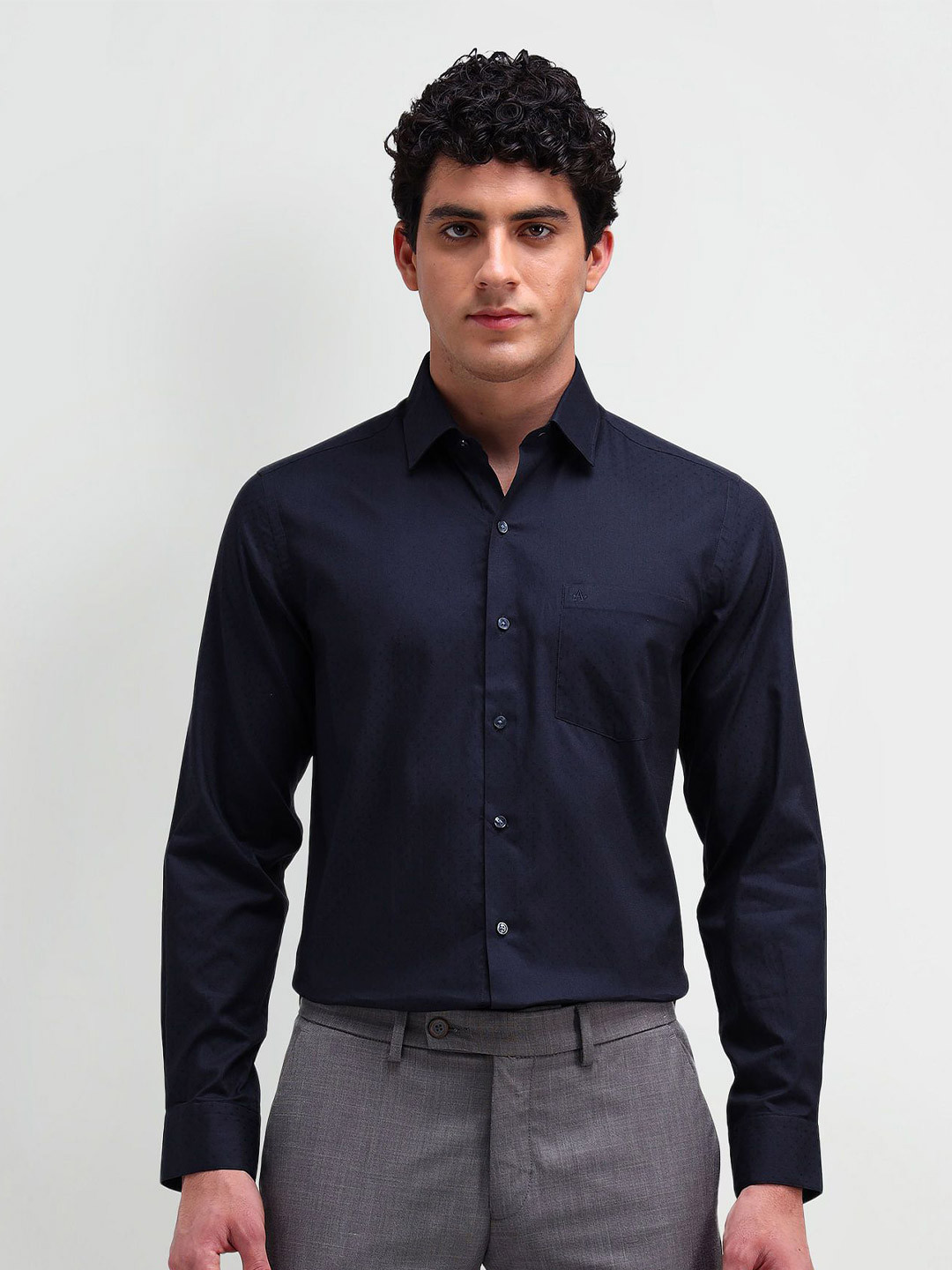 Arrow Men Modern Spread Collar Micro Ditsy Printed Cotton Slim Fit Formal Shirt