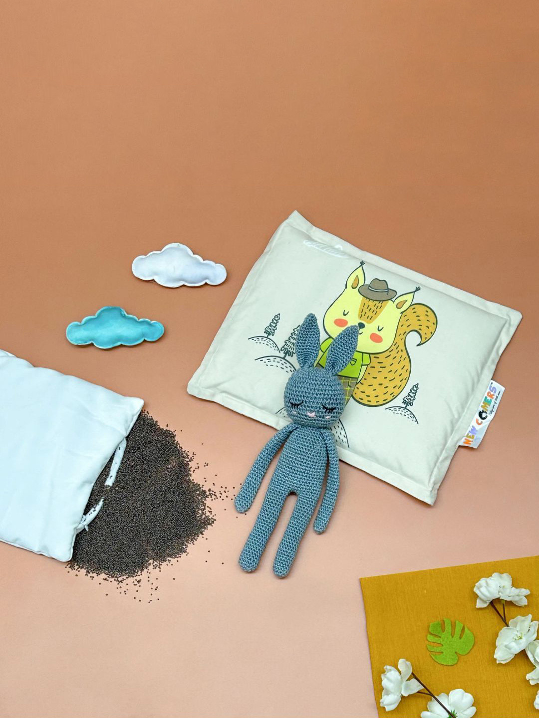 NEW COMERS Infants Printed Mustard Seed Sleep Head Shaping Baby Pillow