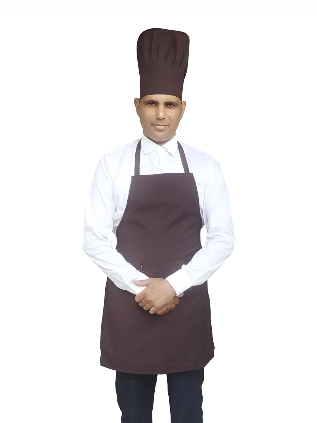 SWITCHON Unisex Brown 2 Pieces Adjustable Straps Apron With Hat