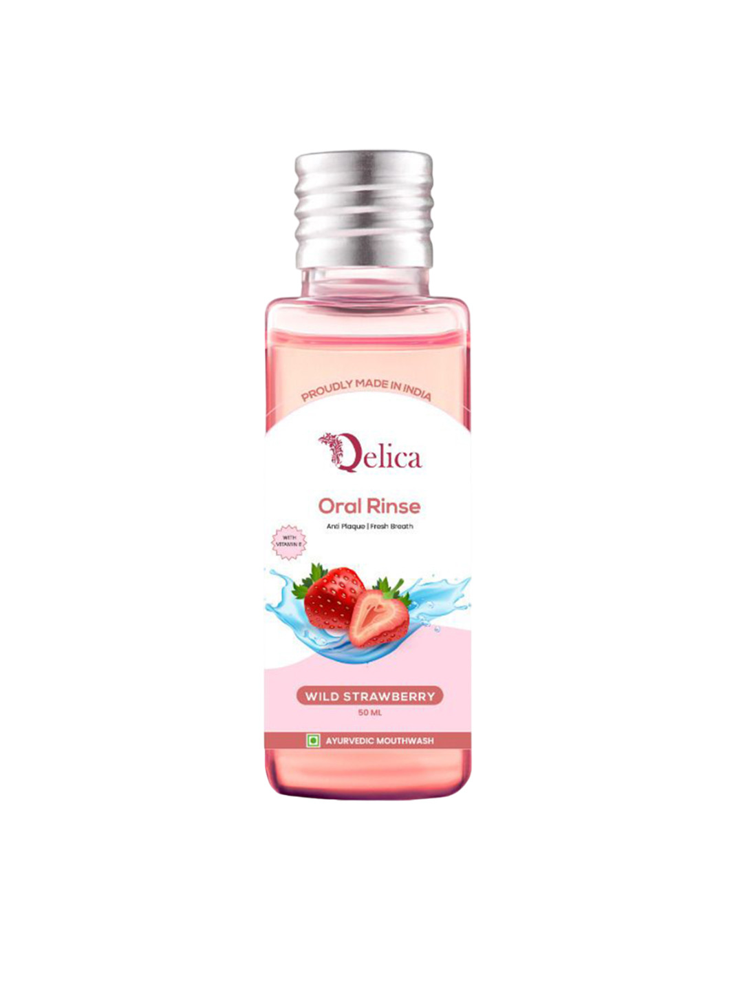 Qelica Oral Rinse Vitamin E Wild Strawberry Mouthwash-50ml