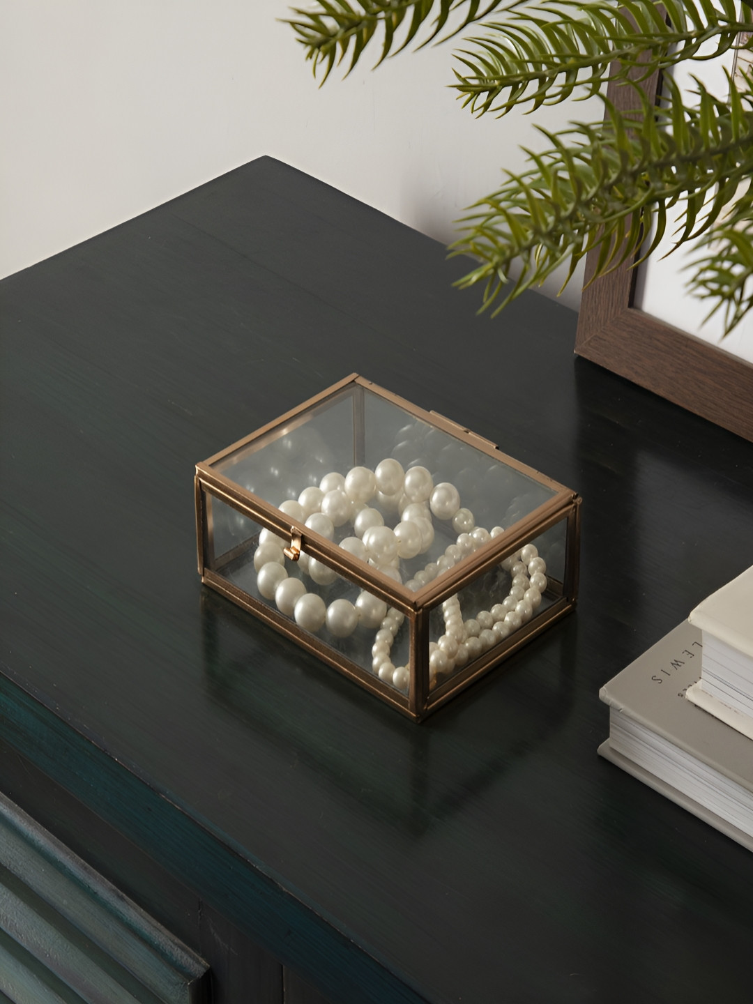 NILAAY Rose Merry Rose Gold-Toned Glass Jewellery Organiser