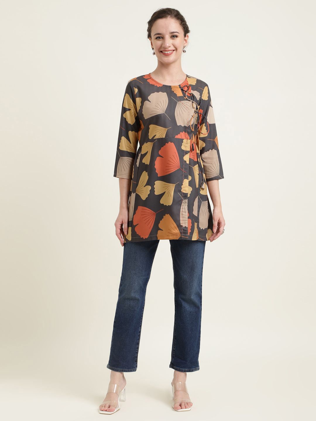 ZARI Printed Cotton Dori Wrap Tunic