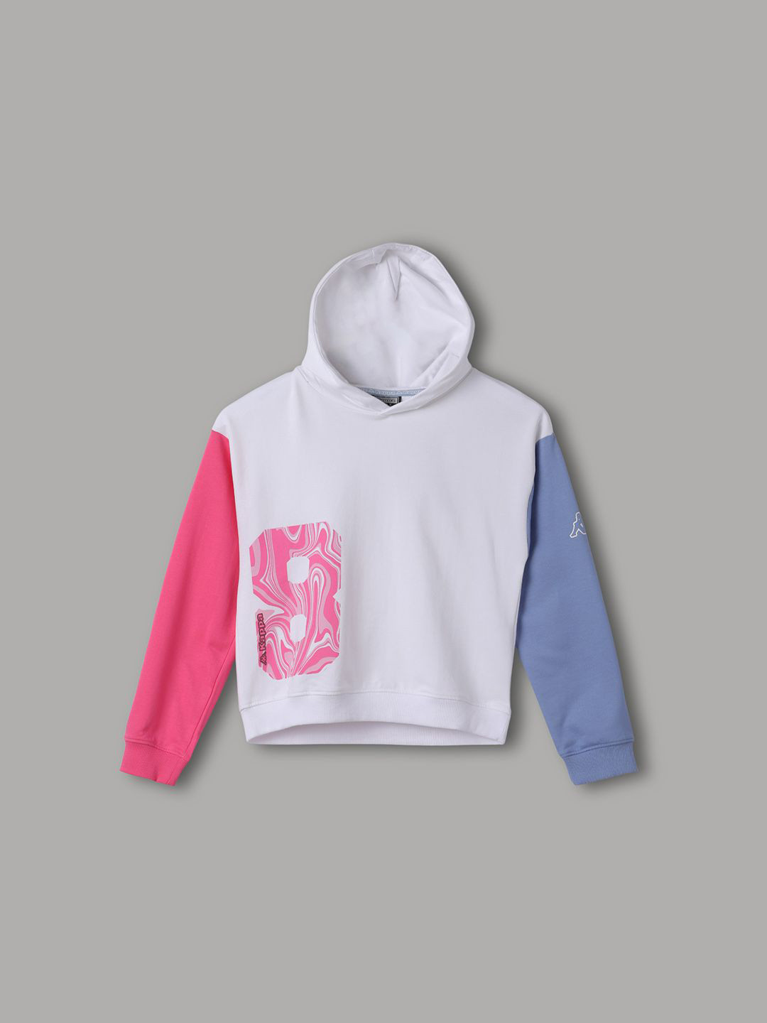 Kappa Girls Colourblocked Hooded Pure Cotton Sweatshirt