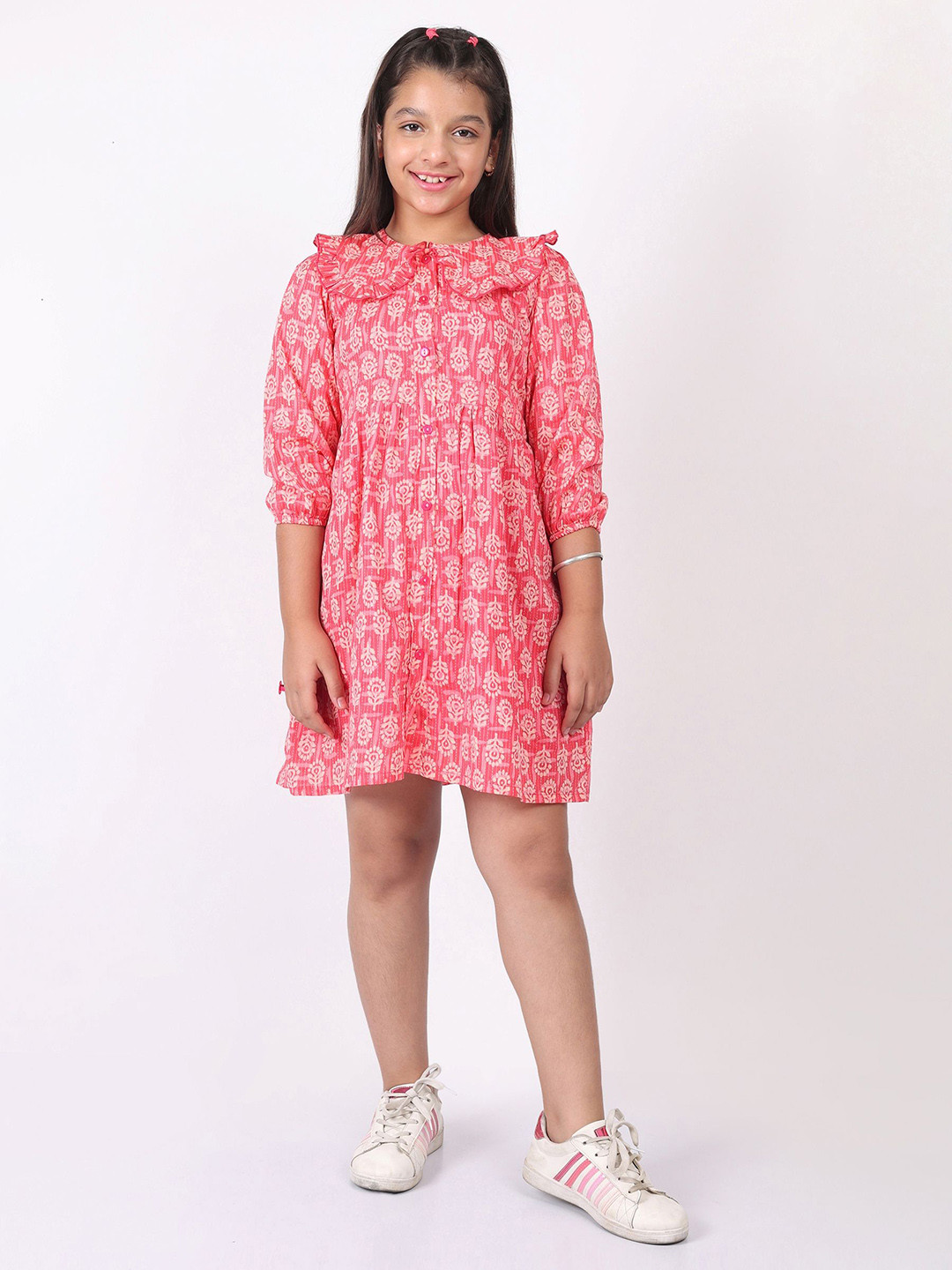 SILK SPARROW Girls Floral Printed A-Line Dress