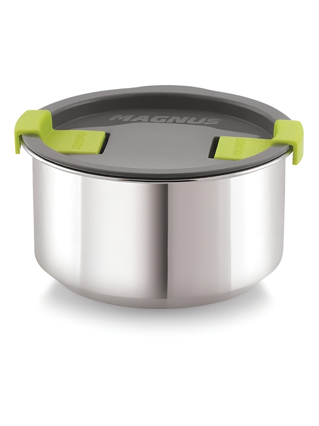 MAGNUS 3 Steam Lock Airtight Silver Solid Stainless Steel Lunch Box With Spoon and Fork