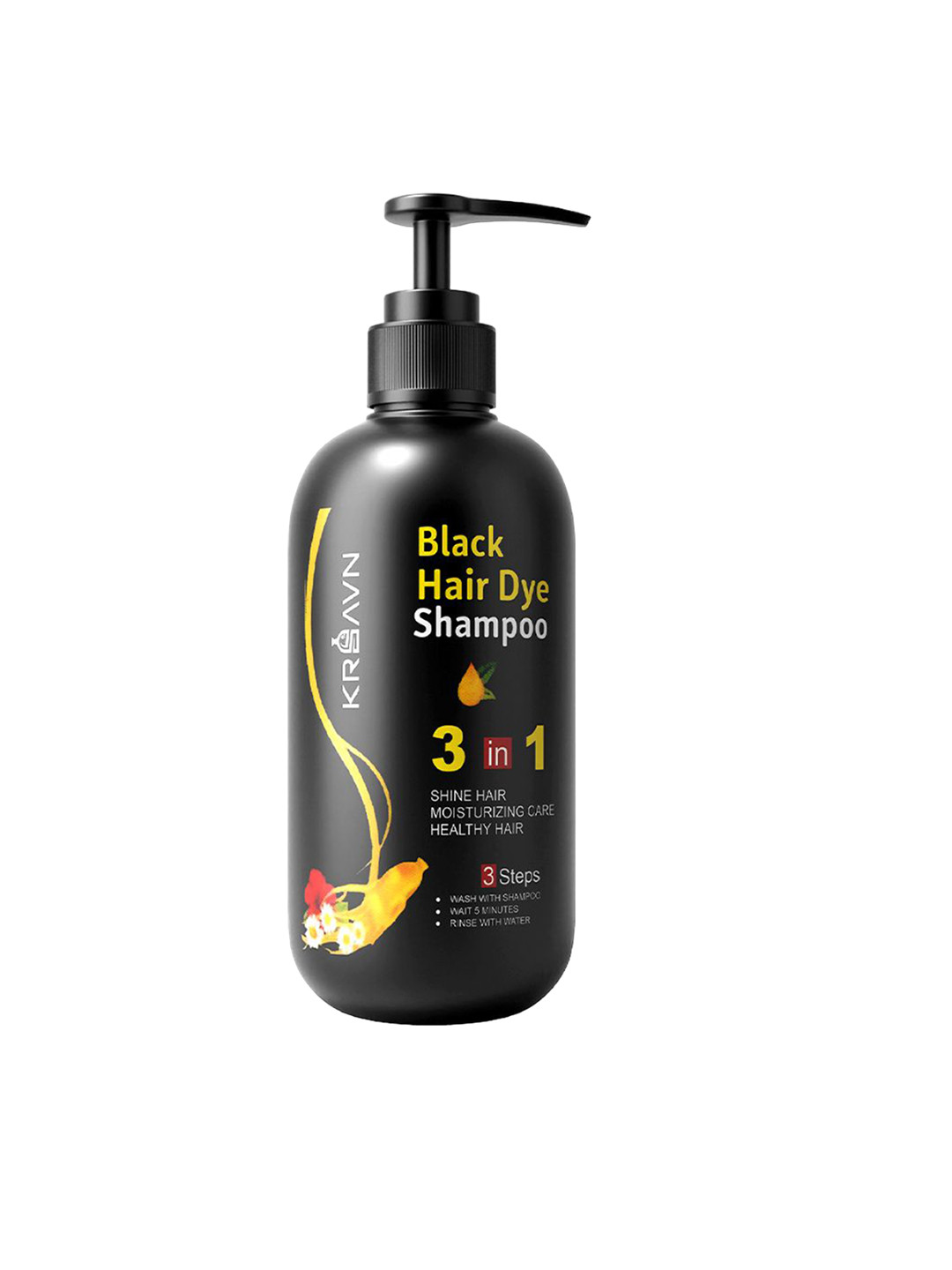 krsavn 3 In 1 Black Hair Dye Shampoo- 300ml