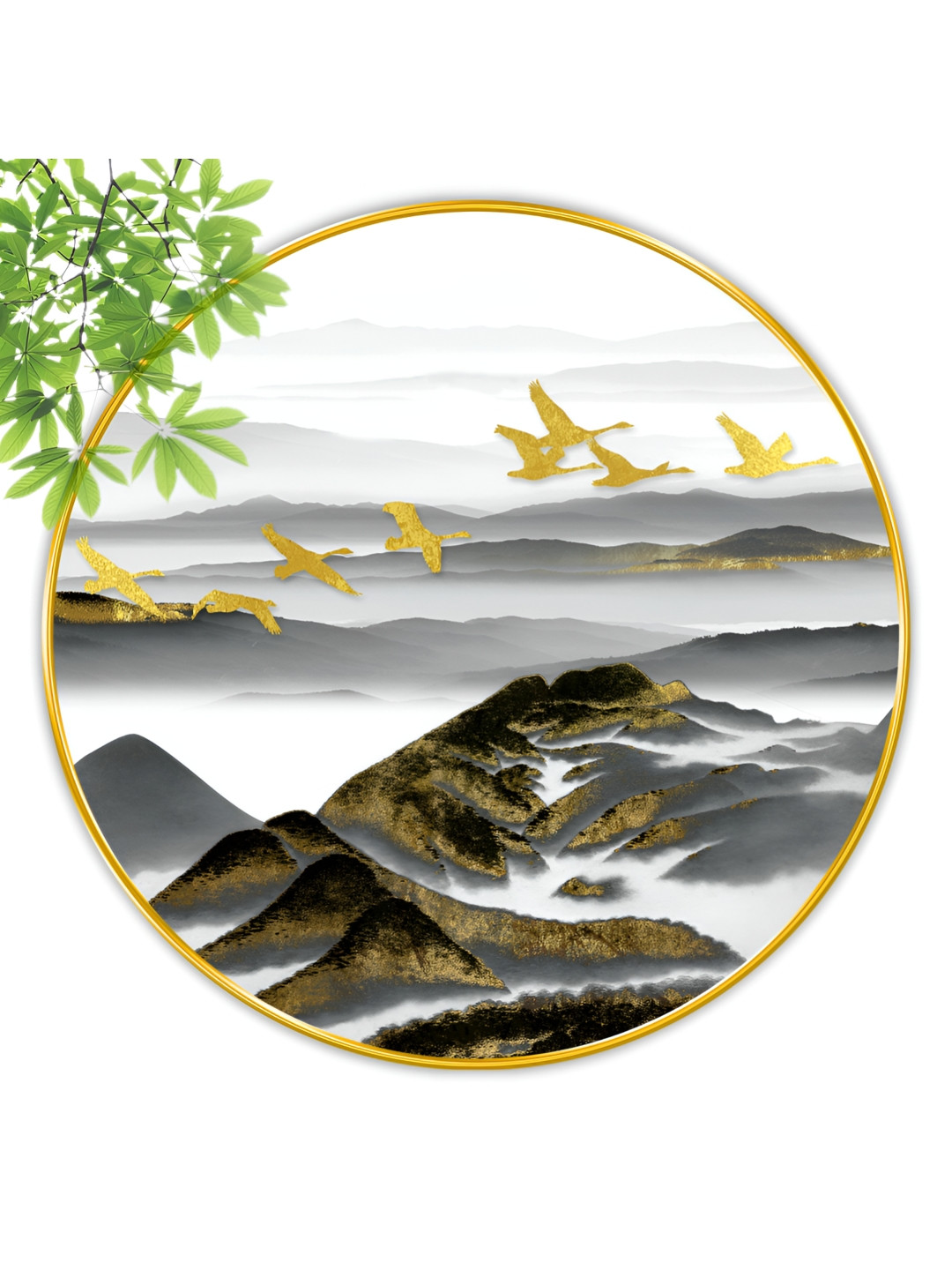 Aura Nature Wood Wall Round Paintings Wall Art - 23x23In