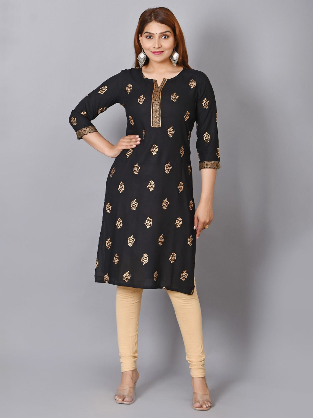 Cloth Bites Foil Printed Straight Kurta