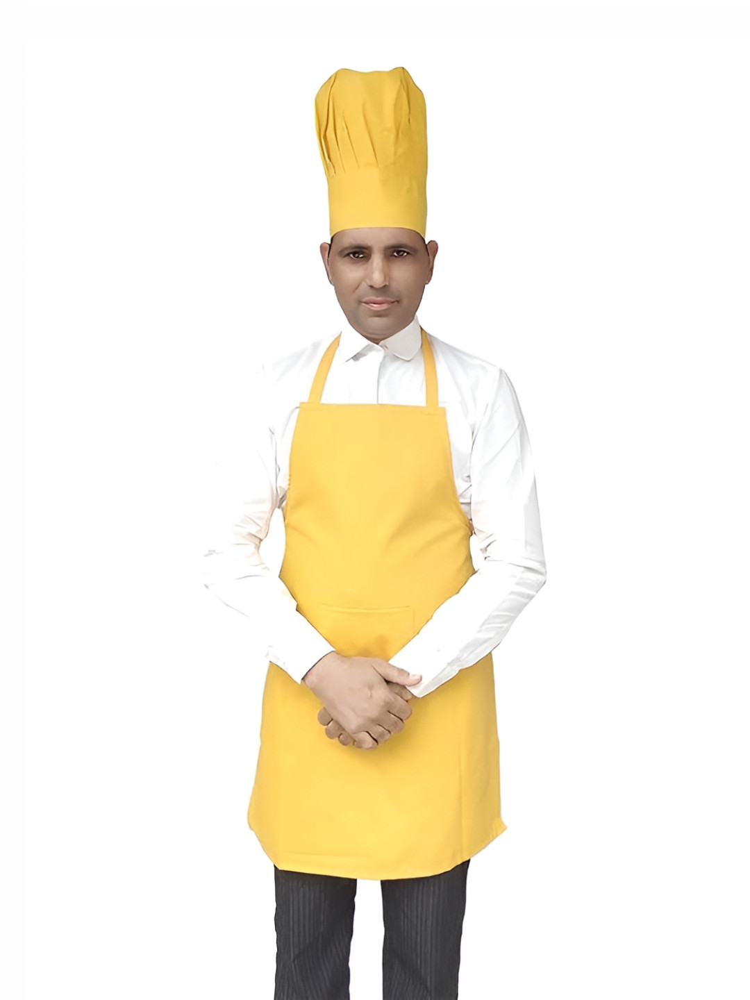 SWITCHON Unisex Yellow 2 Pieces Apron With Hat