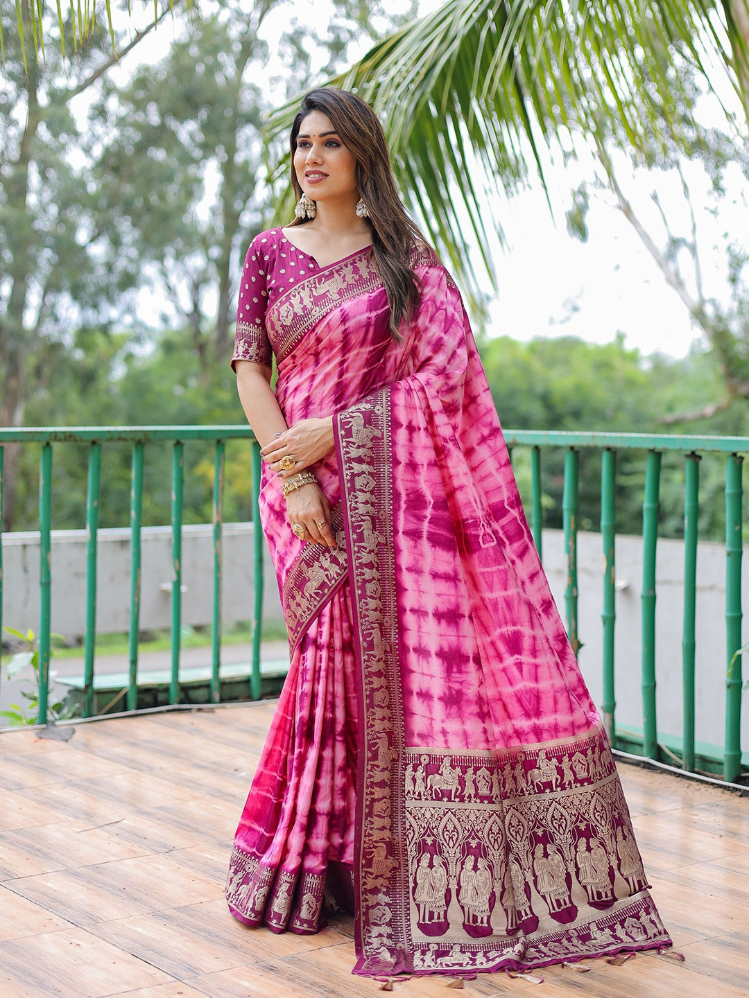 Anaita Tie and Dye Bandhani Printed Saree