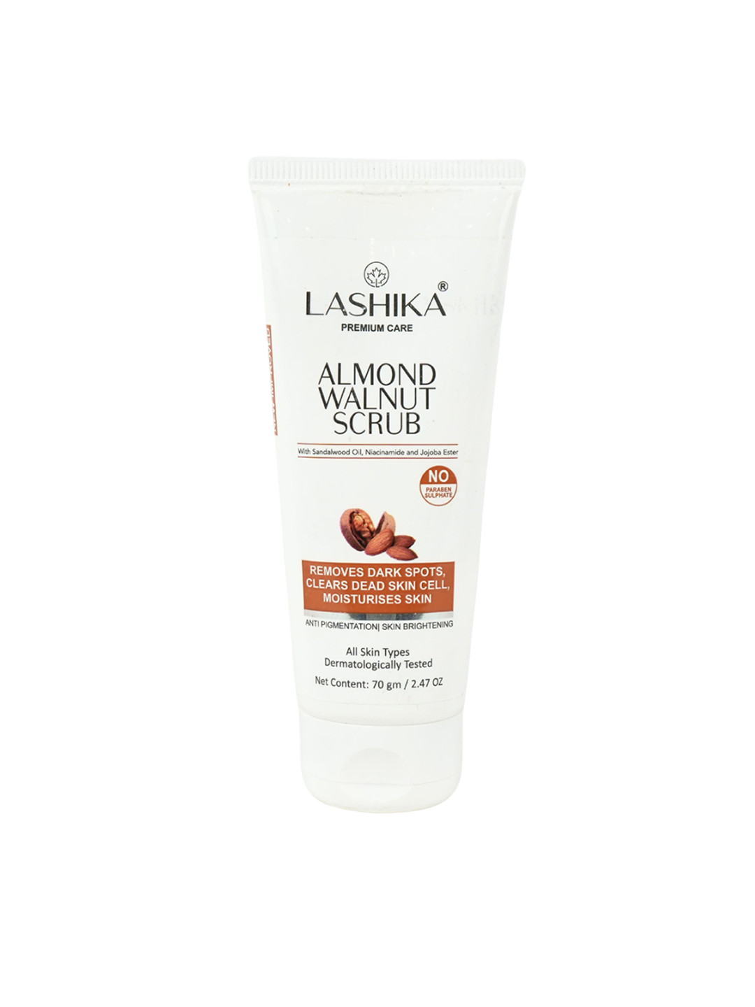 LASHIKA Almond Walnut Scrub With Sandalwood Oil Removes Dark Spot-70g
