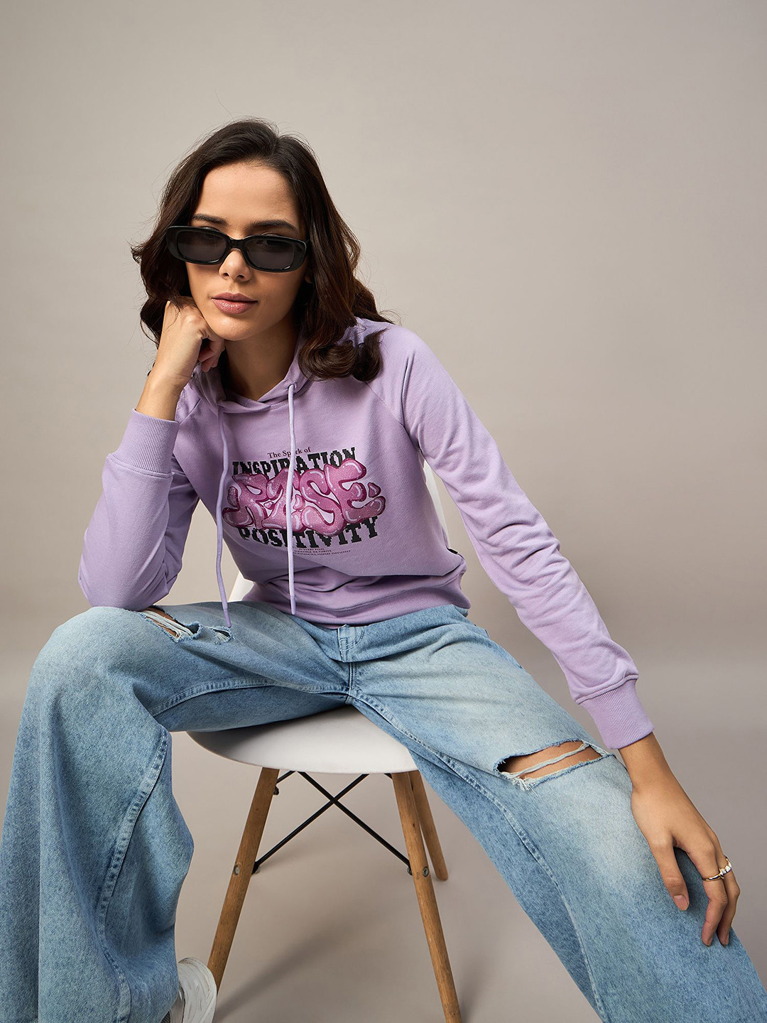 The Roadster Lifestyle Co. Women Typography Printed Hoodie Sweatshirt