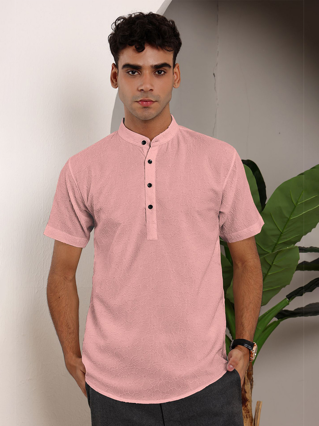 Wuxi Men Self Designed Relaxed Opaque Casual Shirt