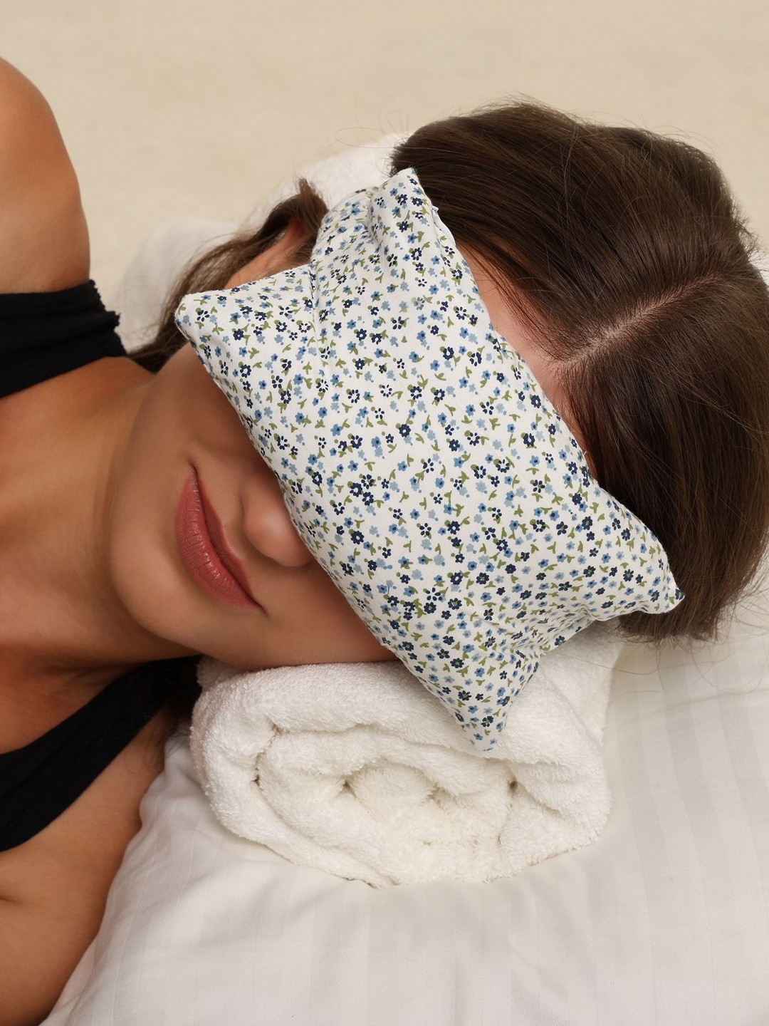 OSCAR HOME Purple Floral Cotton Breathable Medium Cotton Aromatic Pillow-25 x 11 x 4 cm