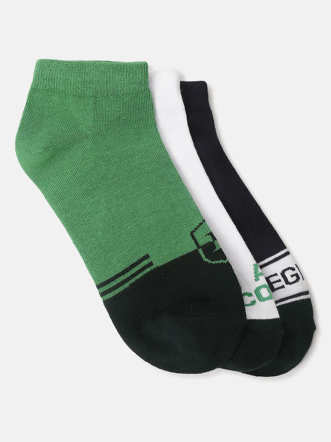 Iconic  Pack Of 3 Patterned  Cotton Ankle-Length Socks