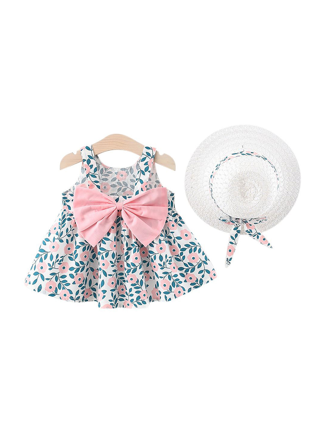 StyleCast x Revolte Girls Floral Printed A-Line Mini Dress With Hat