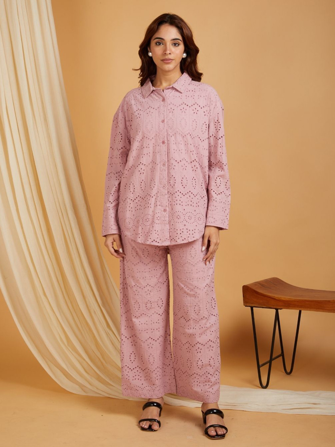 SANASH Collections Chiefly Embroidered Pure Cotton Shirt With Trouser