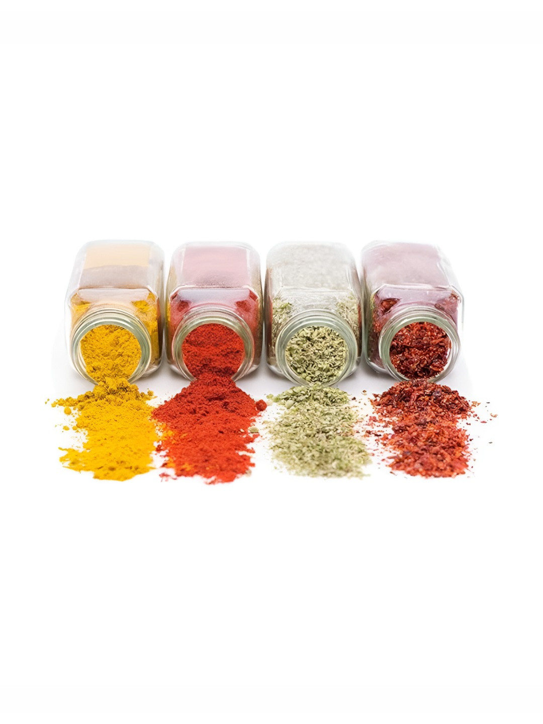 Tyche Enterprises Transparent Glass Dishwasher Safe 4 Piece Screw Top Canister-100ml