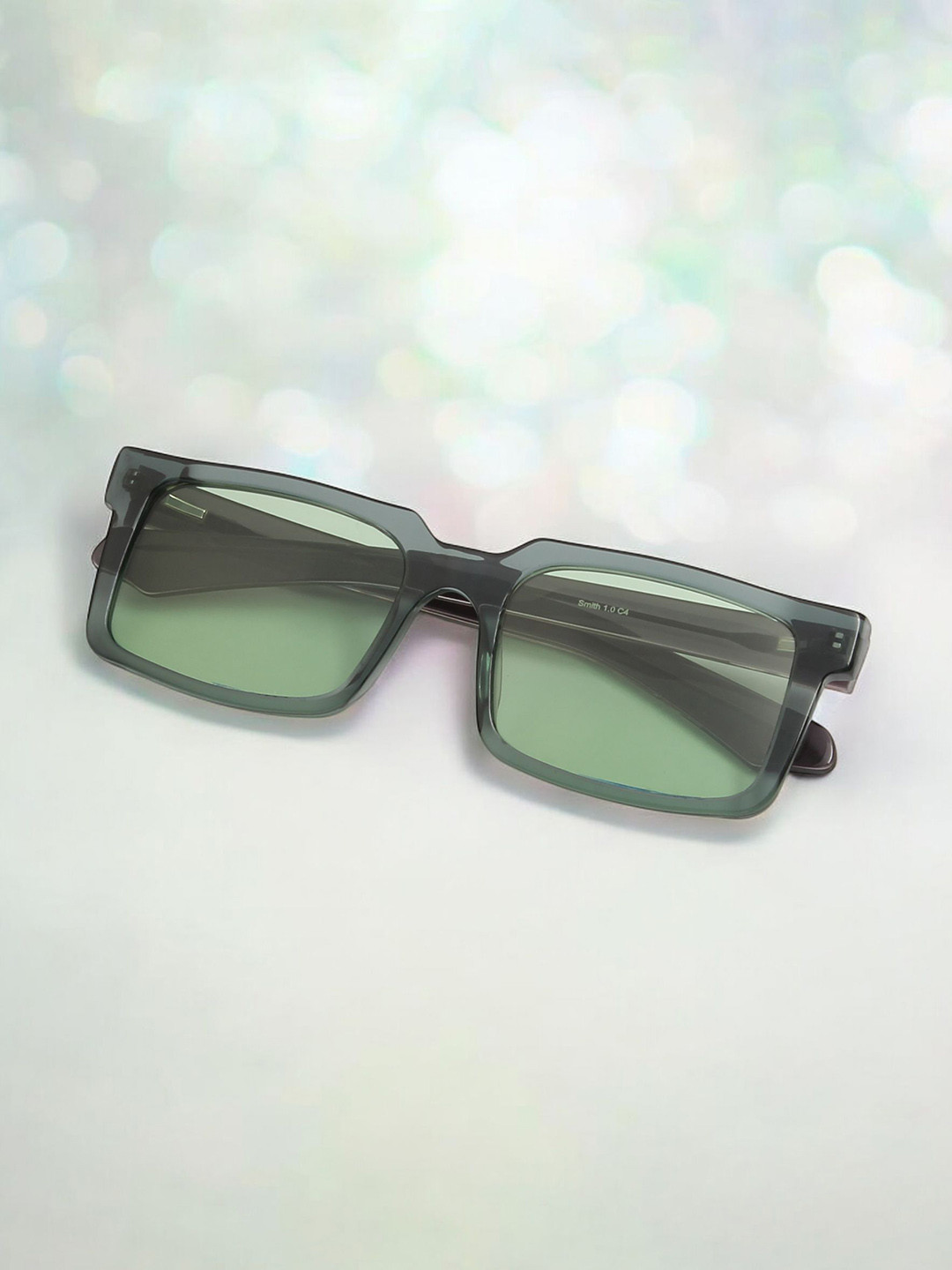 Ted Smith Unisex Rectangle 100% Acetate Sunglasses with Polarised and UV Protected Lens