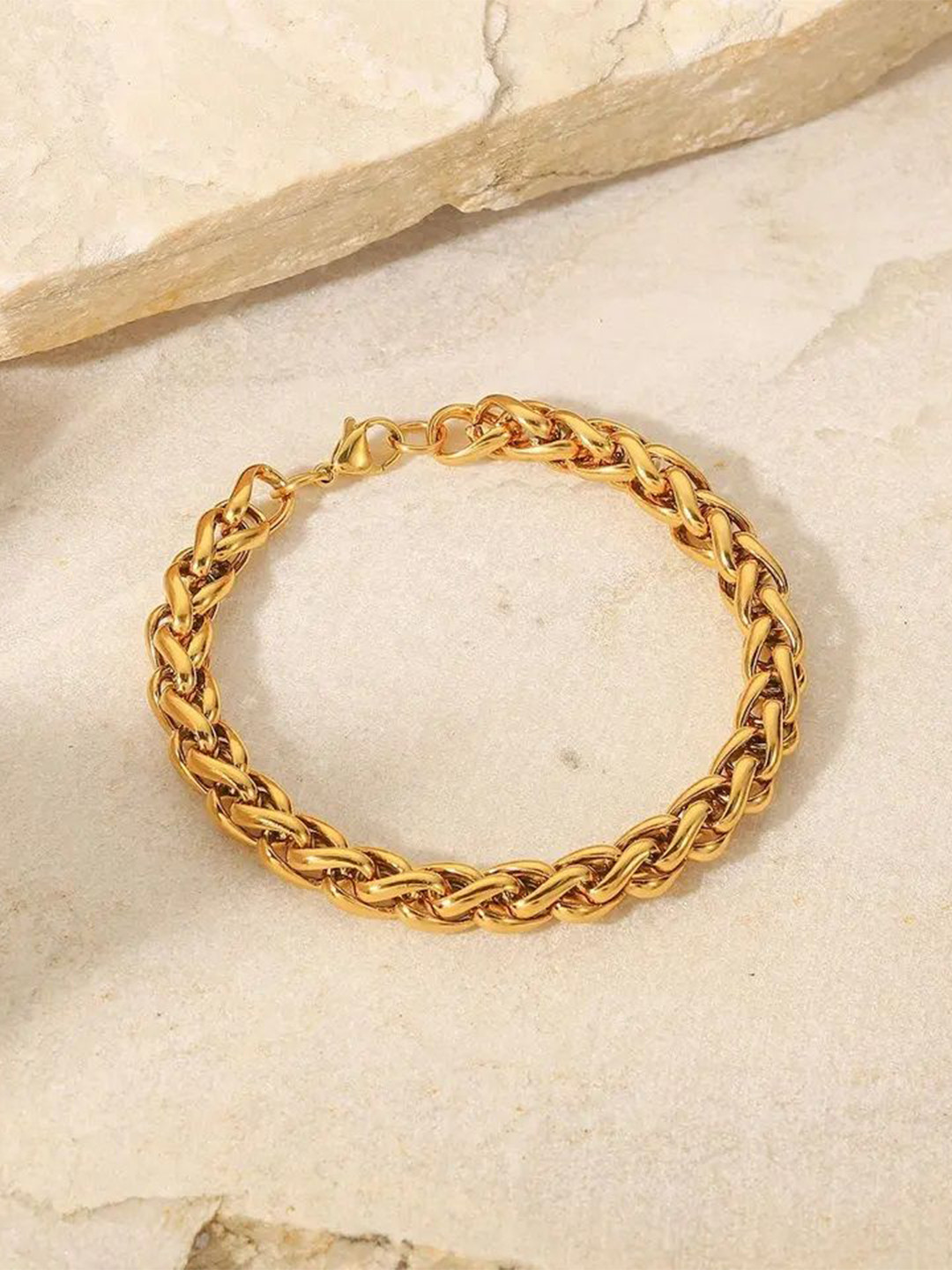 The Roadster Lifestyle Co Men Gold Plated Chain Bracelet