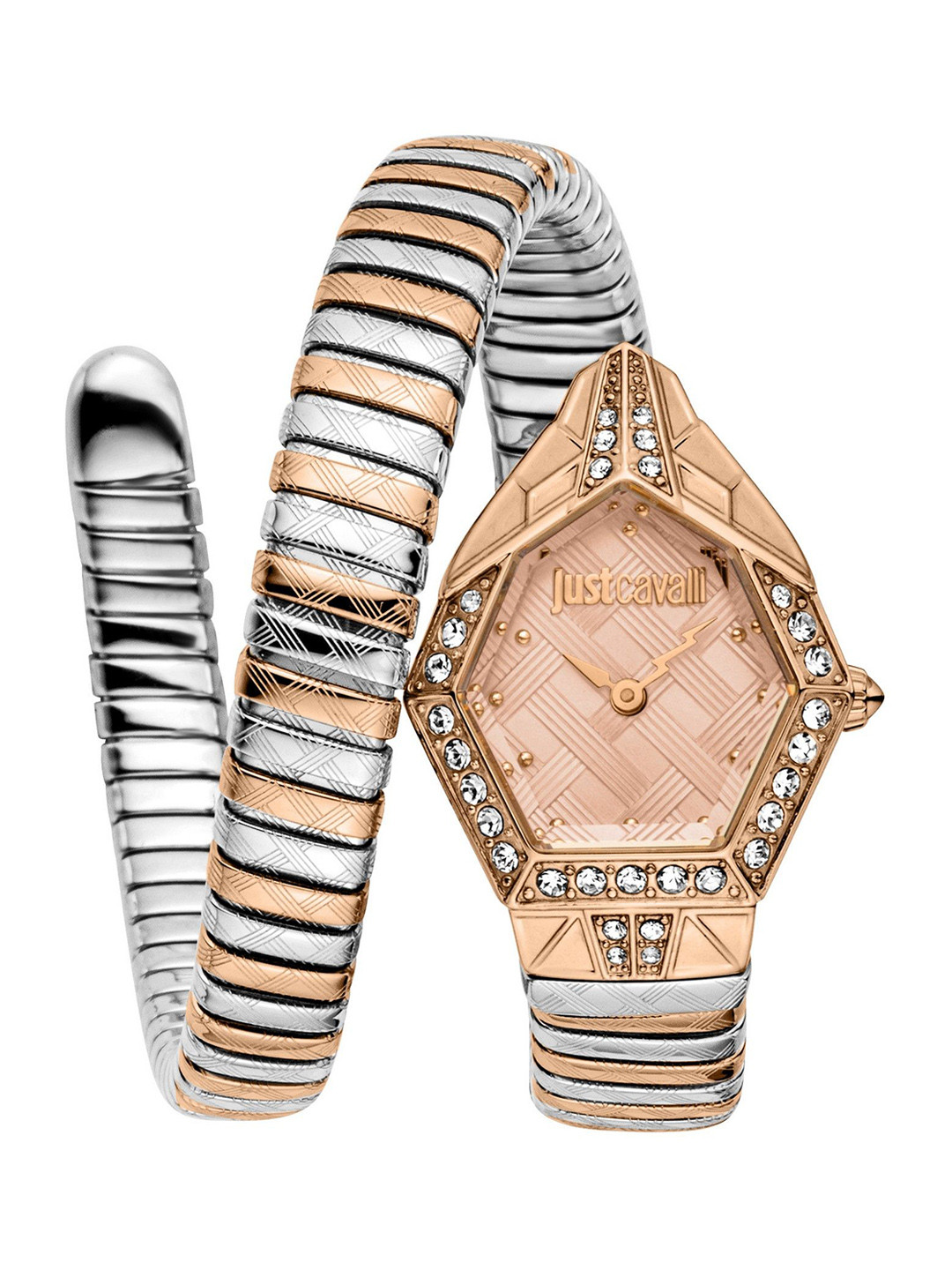 Just Cavalli Unisex ornato snake Embellished Dial & Wrap Around Straps Watch JC1L303M0065