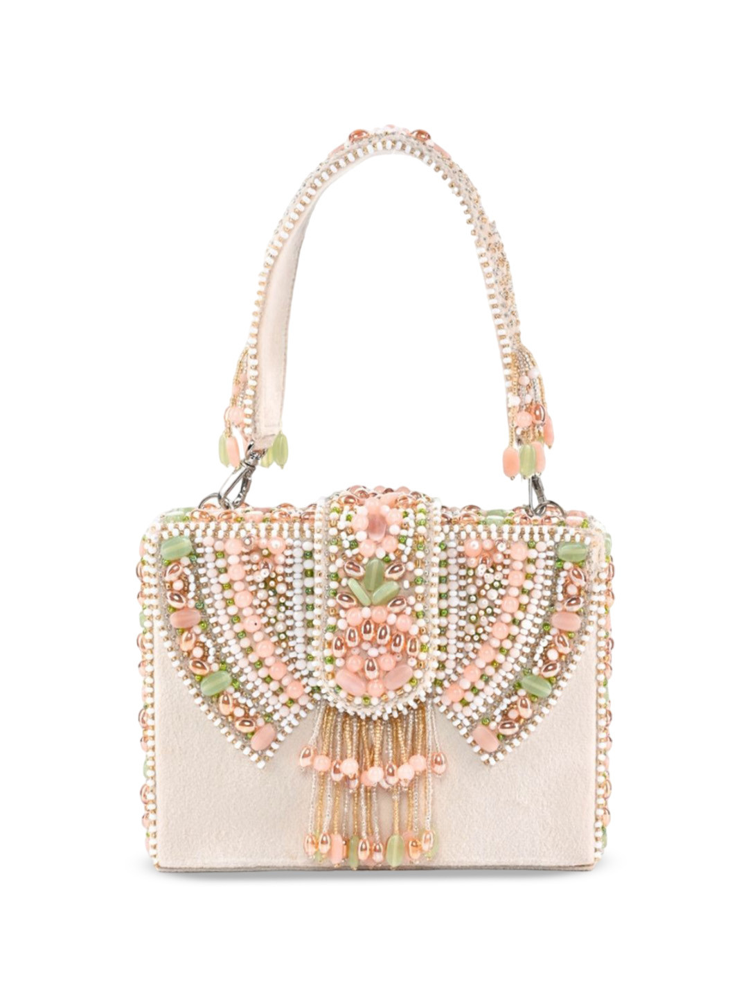 House of Kosha Women Embellished Bucket Satchel