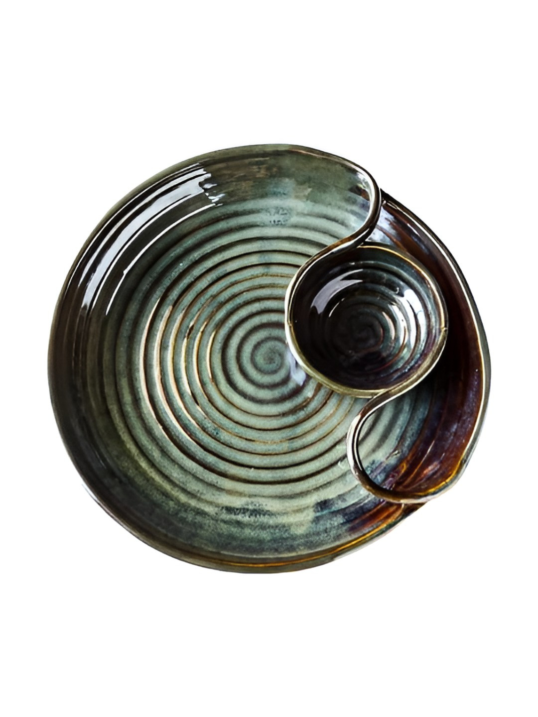 AMALAFIEE CERAMICS Green Textured Matte Ceramic Plates