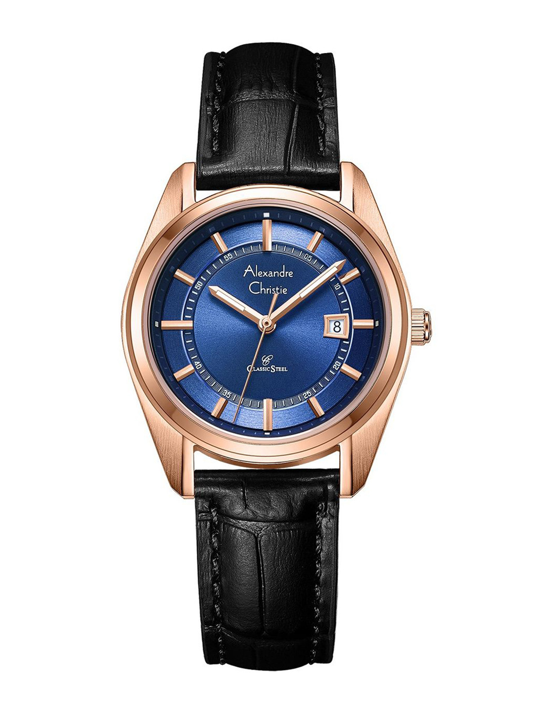 Alexandre Christie Women Round Dial & Leather Straps Analogue Watch 8695LDLRGBU