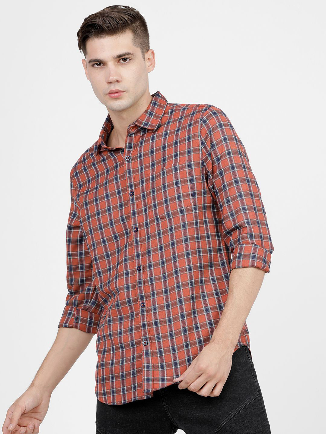 Ketch Yarn Dyed Checked Casual Slim Fit Shirt