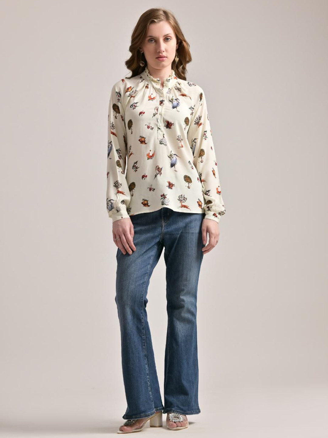 The Samoa Women Animal Printed High Neck Top