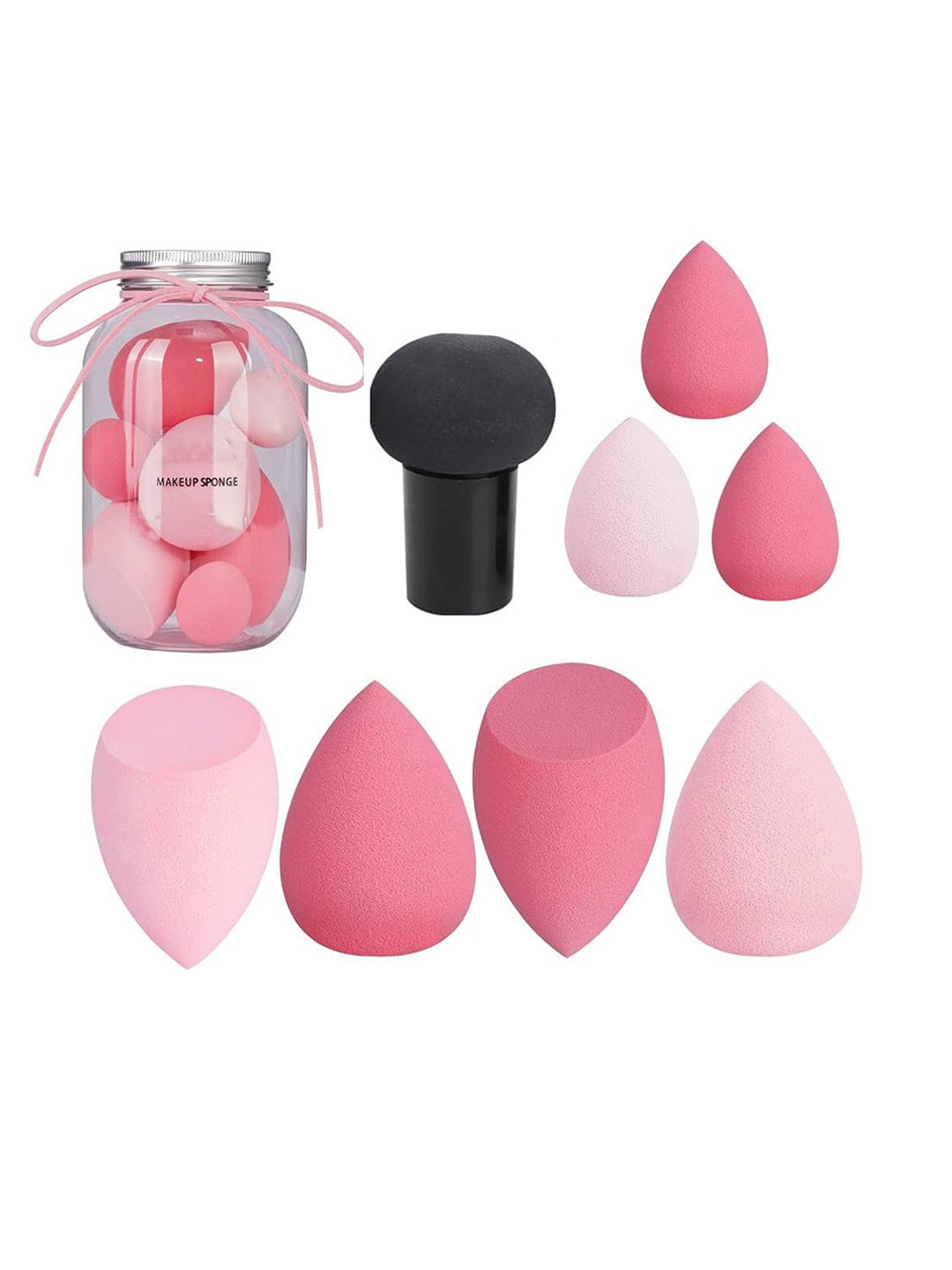 Facejewel 7 Pcs Makeup Sponge & Mushroom Puff With Box & Cream