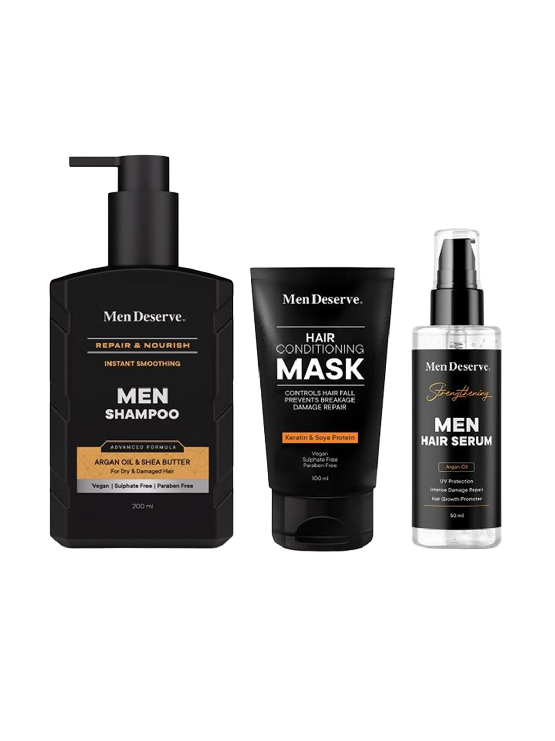 Men Deserve Set Of 3 Repair & Nourish Shampoo 200ml + Mask 100ml + Serum 50ml