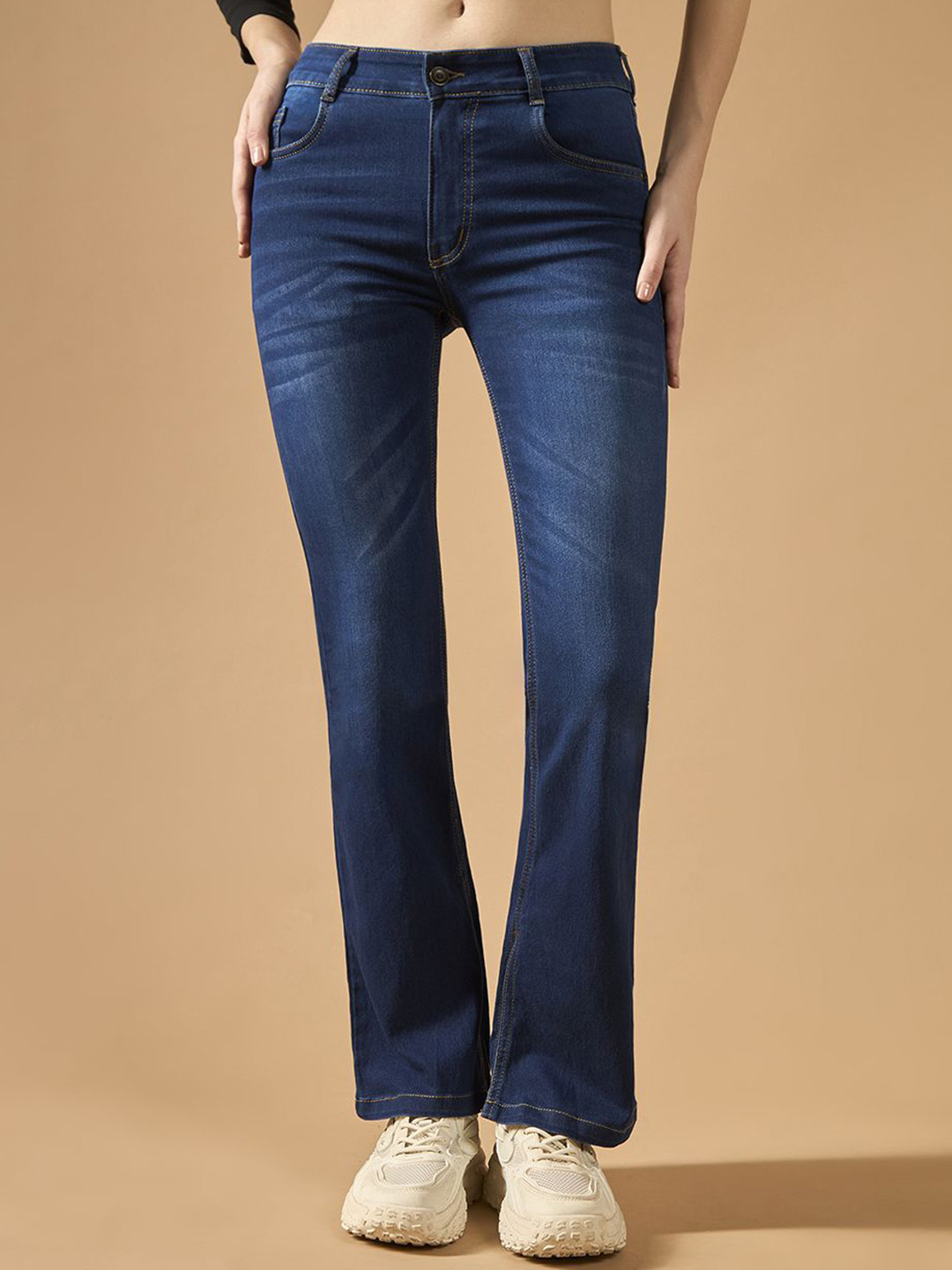 The Roadster Women Bootcut Mid Rise Regular Length Denim Stretchable Jeans