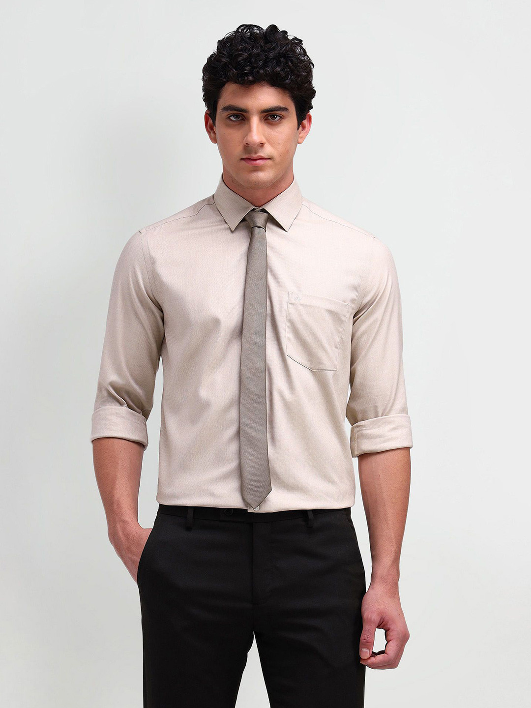 Arrow Men Easy Press Slim Fit Solid Shirt