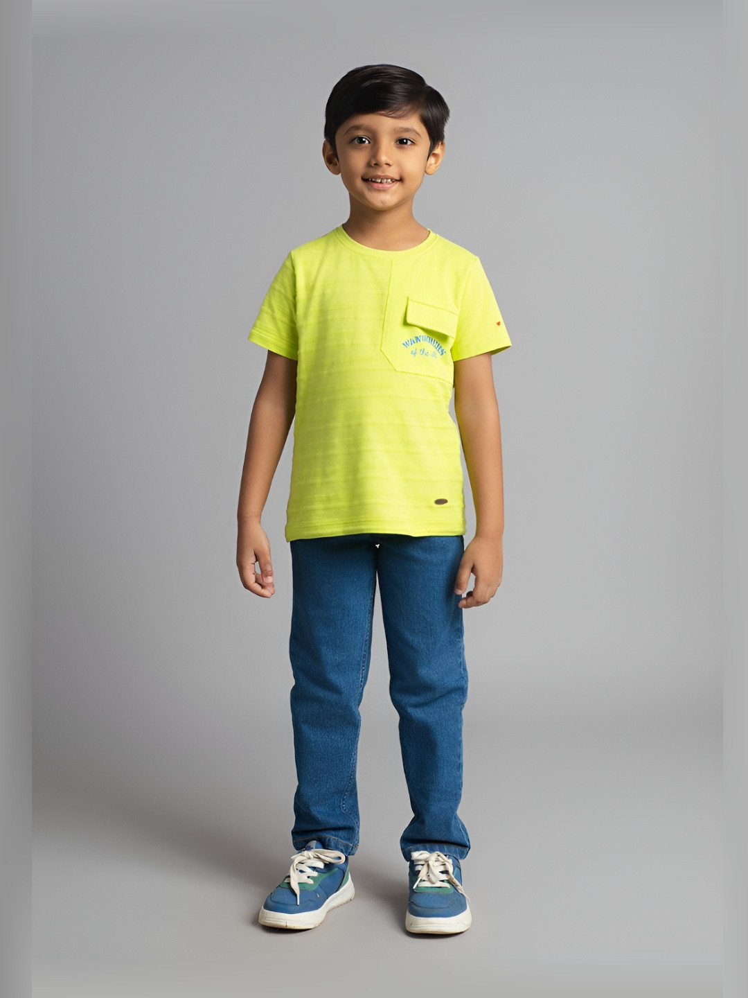 Ed-a-Mamma Boys Bio Finish Typography Printed Round Neck Cotton T-shirt