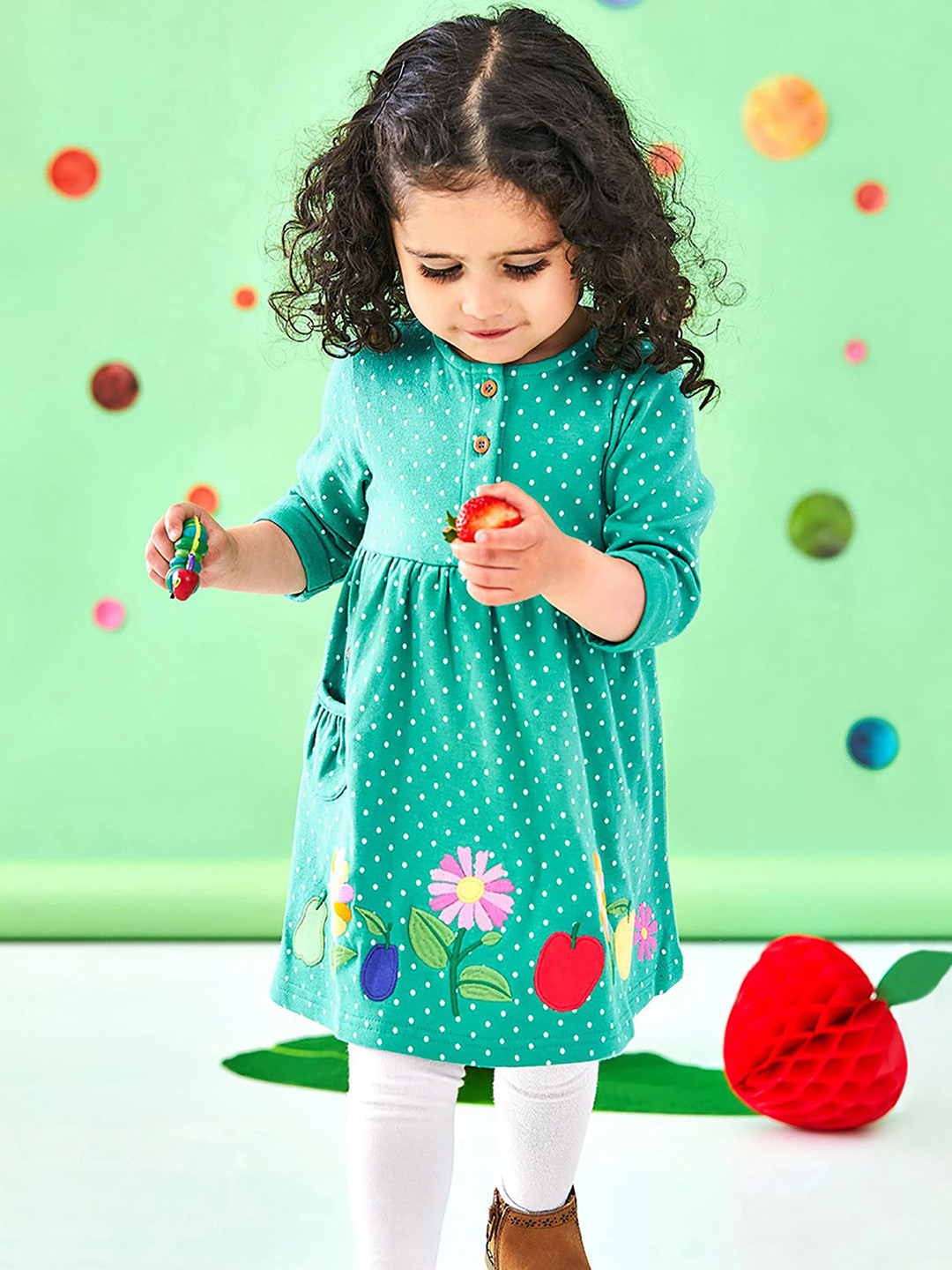 StyleCast x Revolte Gilrs Polka Dot Printed Fit & Flared Midi Dress