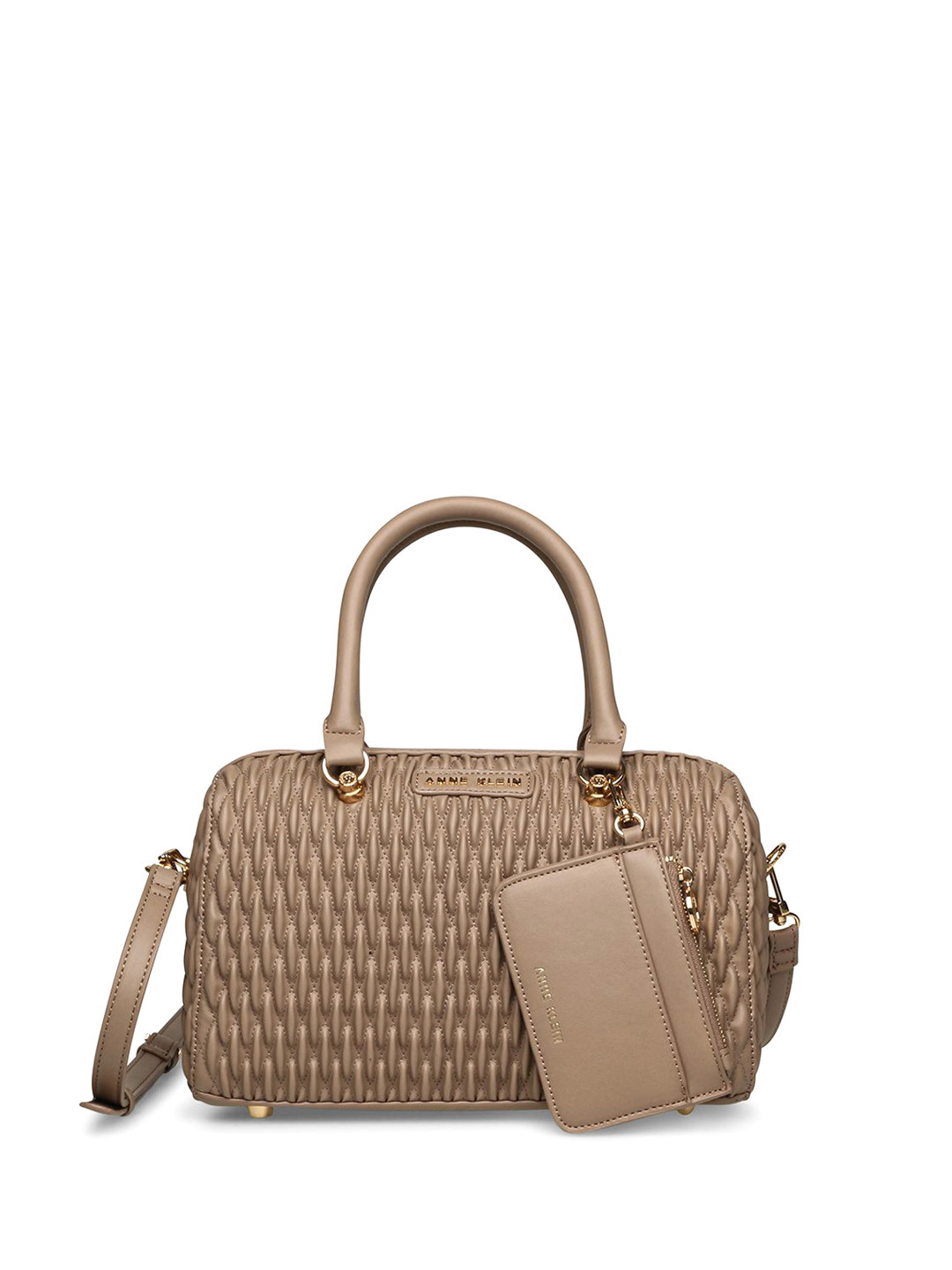 ANNE KLEIN Textured Structured Handheld Bag with Tasselled