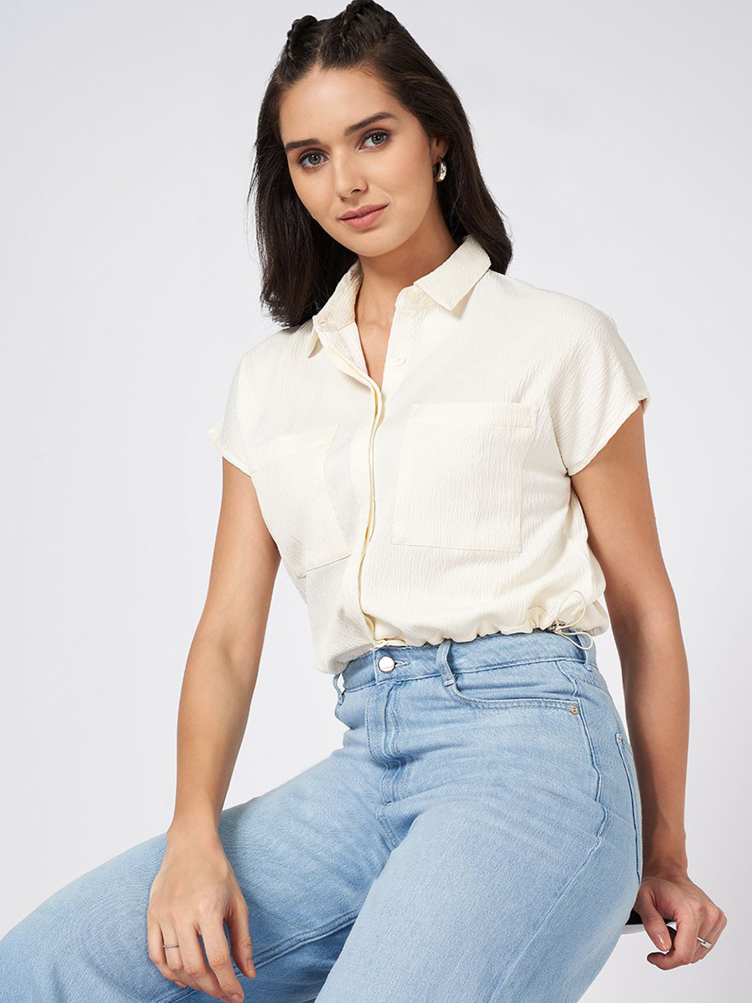 SF JEANS by Pantaloons Extended Sleeves Shirt Style Top