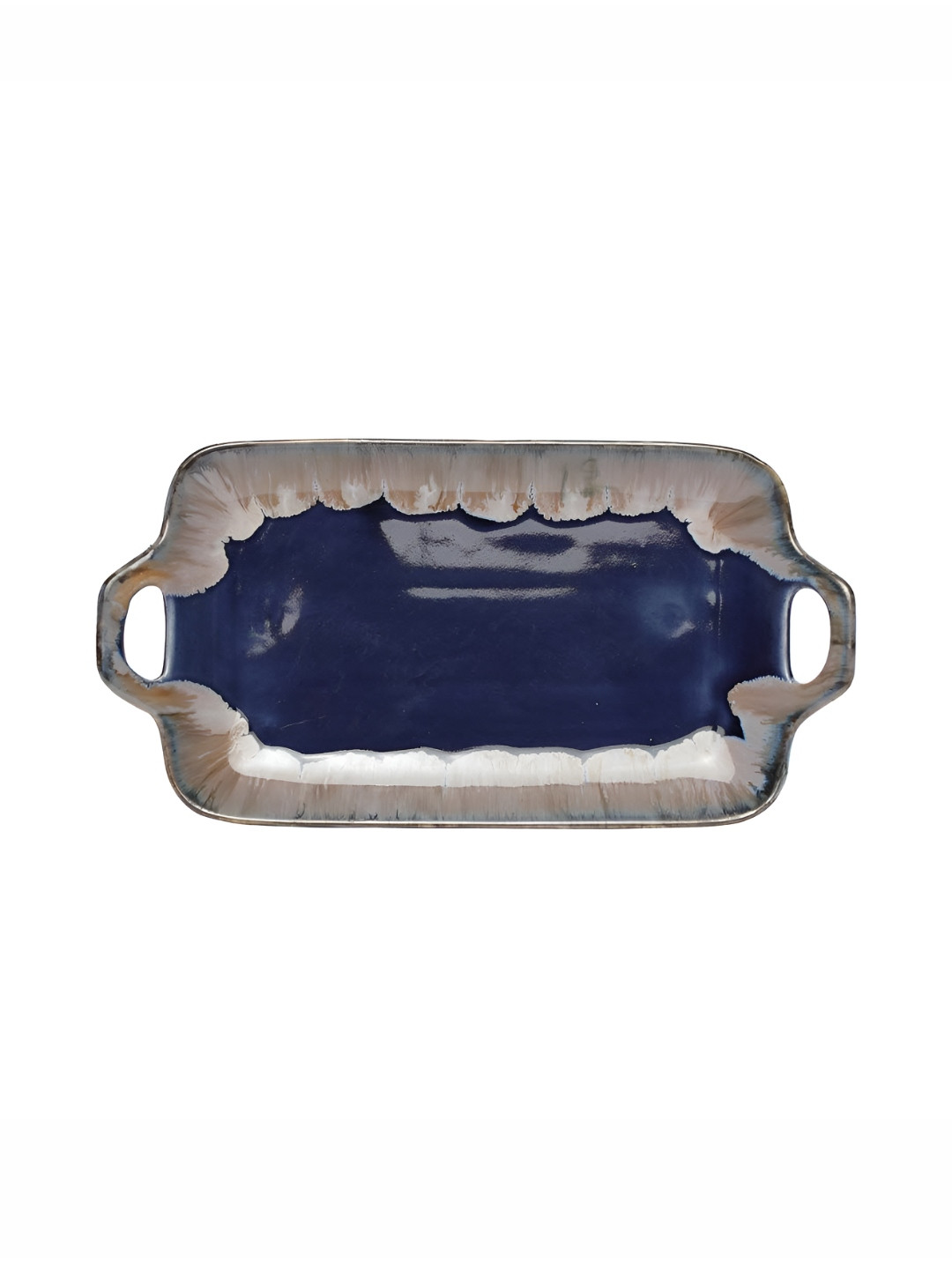 AMALAFIEE CERAMICS Green & Grey Ceramic Microwave Serving Tray