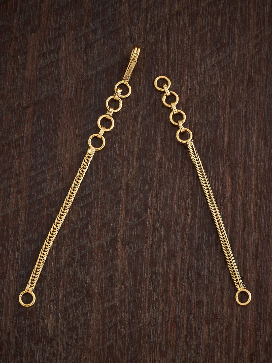 Kushal's Fashion Jewellery Embellished Bridal 92.5 Silver Gold Plated Chain Extension