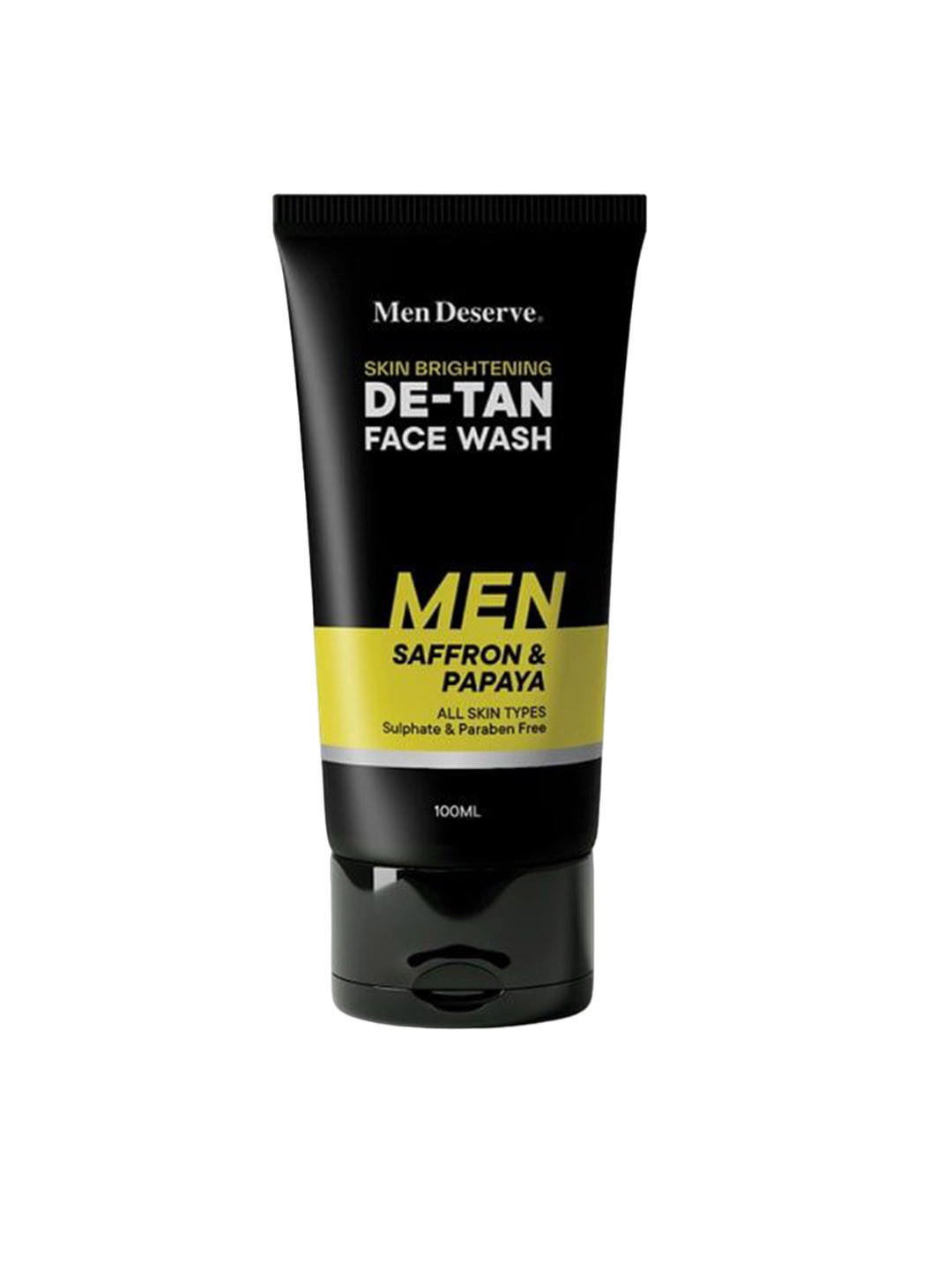 Men Deserve Skin Brightening De-Tan Face Wash with Saffron & Papaya - 100 ml