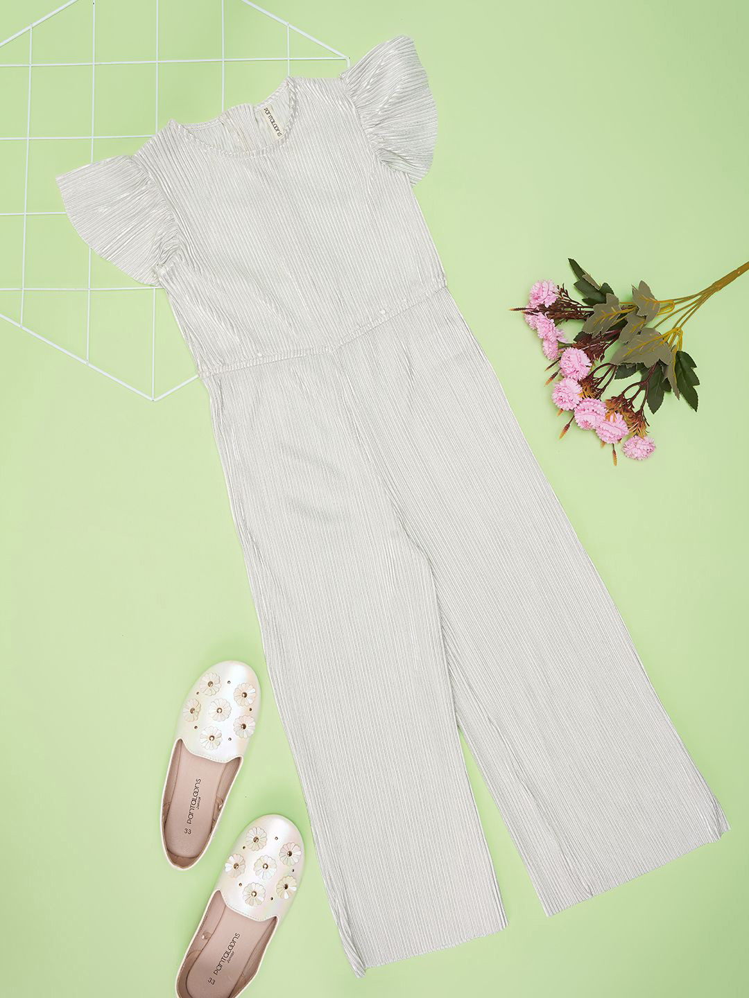 Pantaloons Junior Girls Striped Basic Jumpsuit