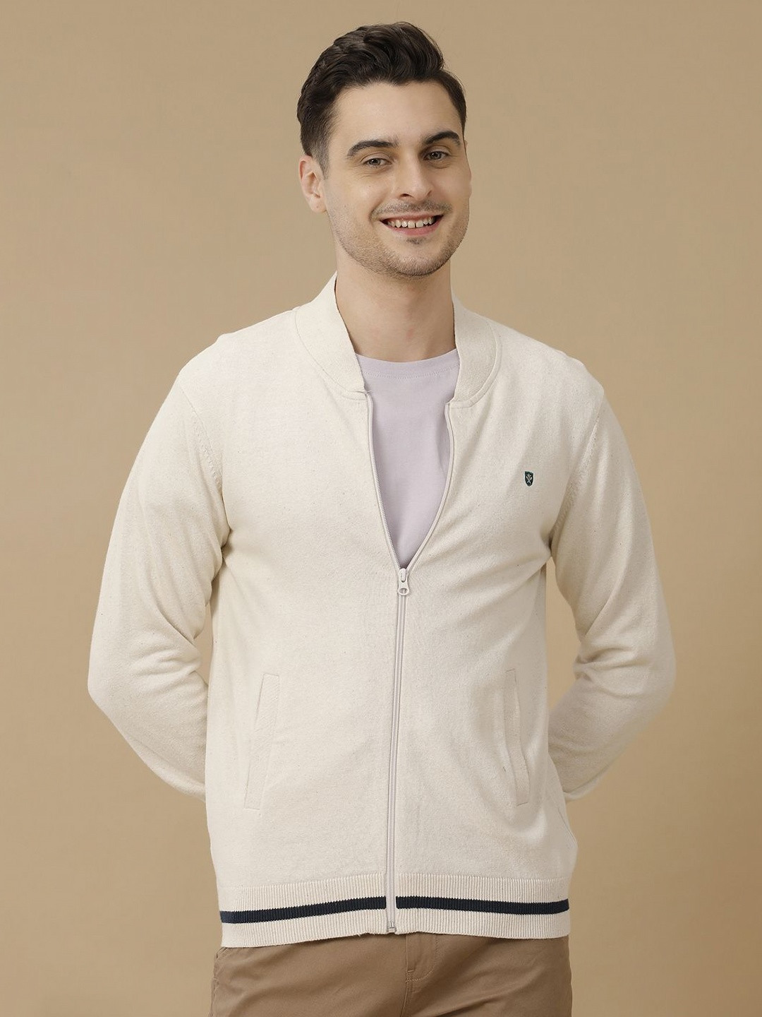 Linen Club Men Slim Fit Crew Neck Long Sleeves T-Shirt